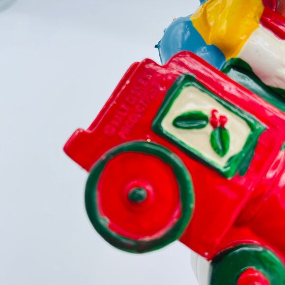 Vintage Hand Painted Mickey Mouse Conductor Riding Plastic Train Christmas - Picture 5 of 7